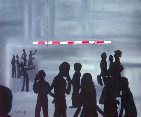 Grenzverkehr, 2008, 70 x 50 cm, Öl auf Leinwand