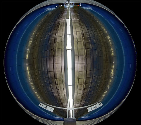 U-Bahnhof Überseequartier mit Circular Fisheye