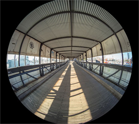 Überseebrücke mit Circular Fisheye