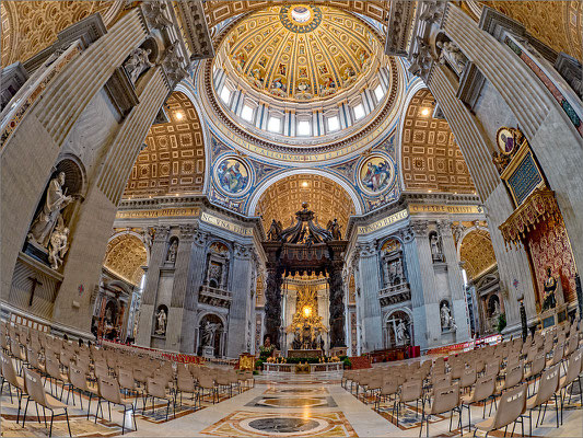 Rom Vatikan Petersdom mit Fisheye