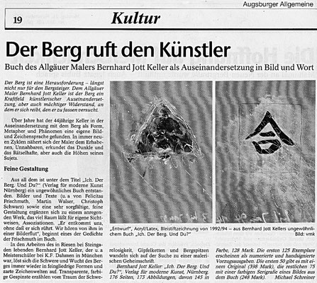 Augsburger Allgemeine · Der Berg ruft den Künstler von Michael Schreiner