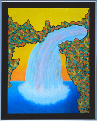 Gemälde Günther 1989: Wasserfall