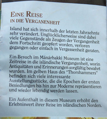 in einem Prospekt über das Museum gefunden