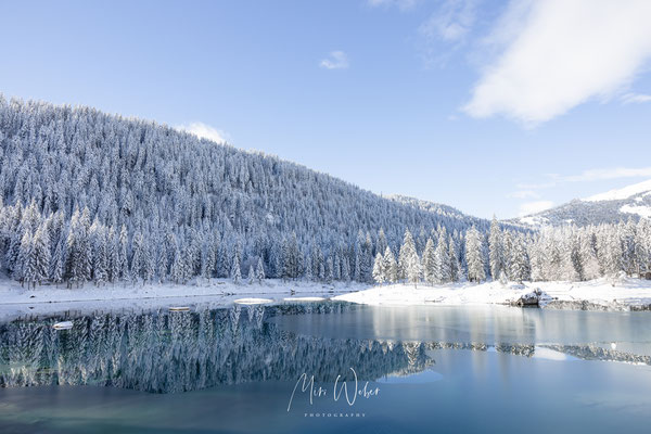 Caumasee Flims, Bild kaufen, Winter