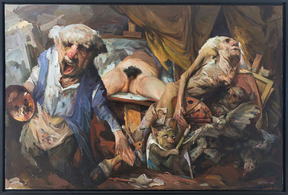 Hommage à Courbet // Homage to Courbet // 向库尔贝致敬, 2021, 160 x 240 cm