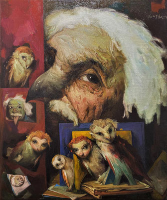 Einstein und Freunde // Einstein and friends // 爱因斯坦和朋友们, 2023, 120 x 100 cm
