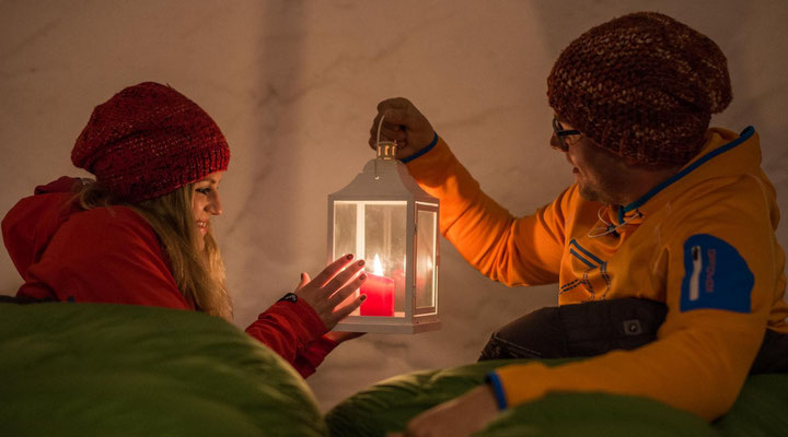 (c) Kreaktiv: Die Mountain Iglus von innen bei der Bergstation Speikboden im Ahrntal