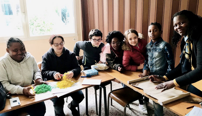 Avec Elisabeth dos Santos (2ème à partir de la gauche) et Irène (à l’extrême droite)