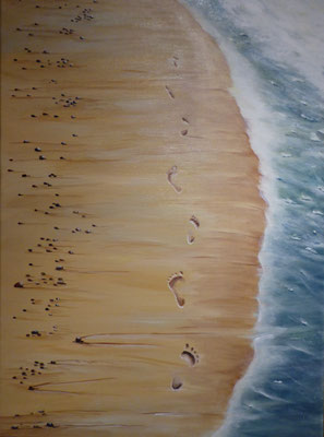 Fußspuren im Sand, 2015, 50 x 70 cm