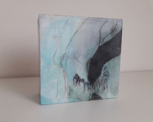 76 Mixed Media Holzkörper 15x15x6 cm