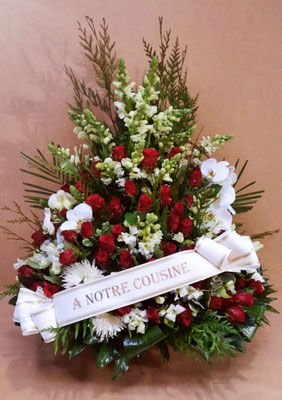 D31 Composition en hauteur blanche et rouge + Ruban