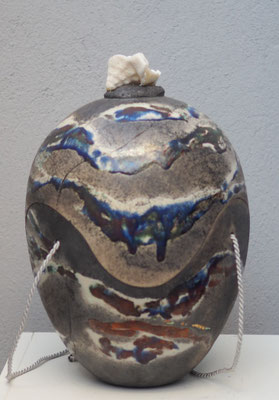 aparte Urne "Meereswellen", Raku