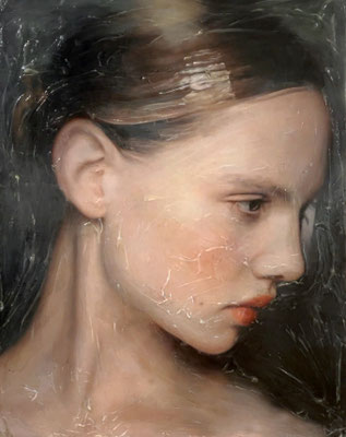 LAVELY MILLER | HOLY ROSE (PROFILE)| 2025 | ACRYLIC ON PAPER ON CANVAS | 30 x 24 INCH