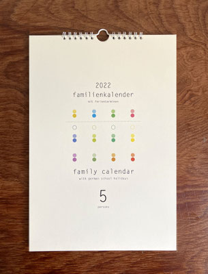 Familienkalender Punkte - 5 Spalten