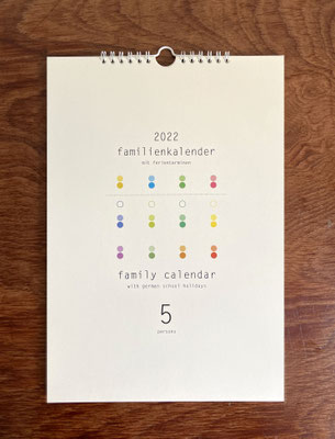 Familienkalender Punkte - 5 Spalten