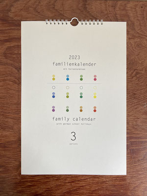 Familienkalender PUNKTE 2023 (3 Spalten)