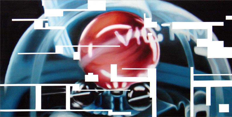 Opferkamera 3<br />2004<br />Acryl auf Baumwolle<br />250 x 125 cm