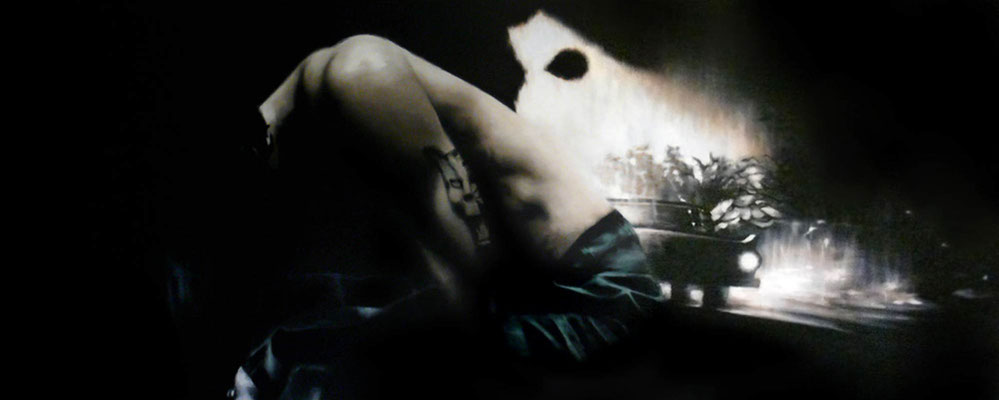 Entzückend<br />2008<br />Acryl auf Baumwolle<br />250 x 100 cm