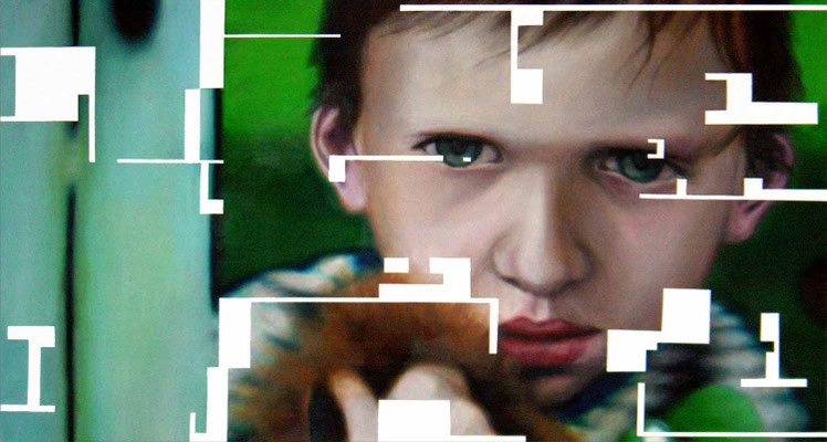 Leise 2<br />2004<br />Acryl auf Baumwolle<br />188 x 100 cm