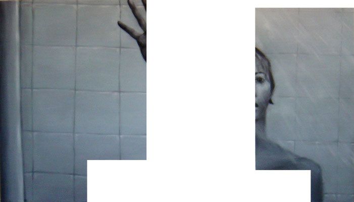 Ausserordentlich allein II<br />Acryl auf Baumwolle<br />175 x 100 cm