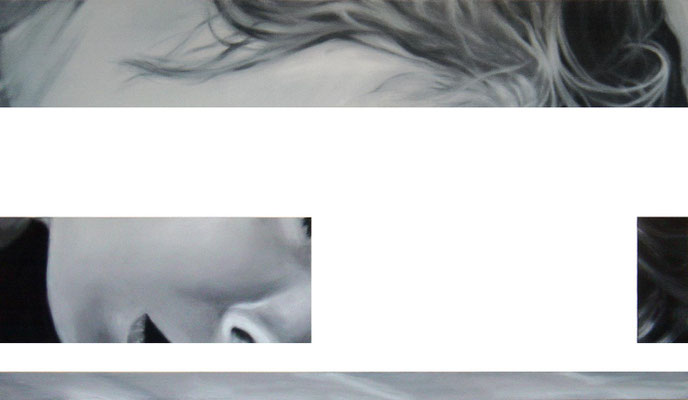 Ausserordentlich allein IV<br />2005<br />Acryl auf Baumwolle<br />172 x 100 cm