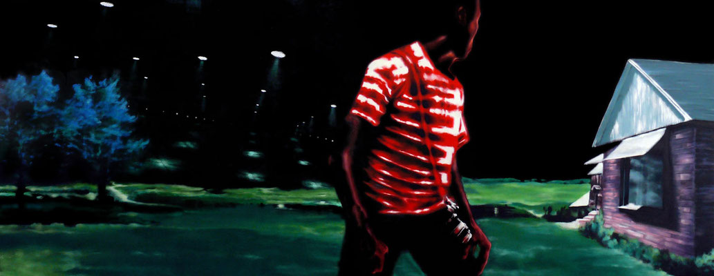 Du sollst meinen Namen nicht nennen<br />2007<br />Acryl auf Baumwolle<br />250 x 100 cm