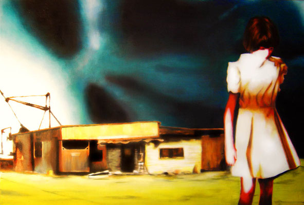 Ich verrate es keinem<br />2008<br />Acryl auf Baumwolle<br />90 x 60 cm
