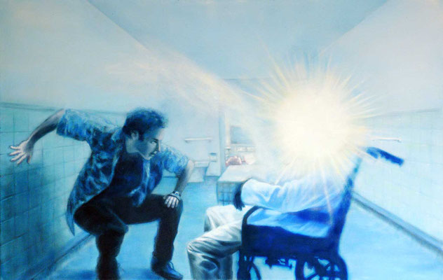 Das leiseste Flüstern<br />2009<br />Acryl auf Baumwolle<br />100 x 67 cm