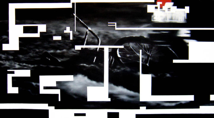 Dunkel 3<br />2005<br />Acryl auf Baumwolle<br />187 x 100 cm