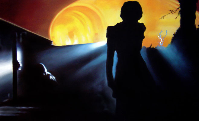 Es ist der Osten, und Julia ist die Sonne<br />2007<br />Acryl auf Baumwolle<br />165 x 100 cm
