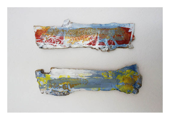 o.T./ 2014/ Siebdruck auf Porzellan/ Reduktionsbrand/ 37 x 12 cm/ 39 x 13 cm