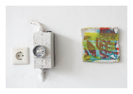 o.T./ 2014/ Siebdruck auf Steinzeugton/ Reduktionsbrand/ 15 x 15 cm