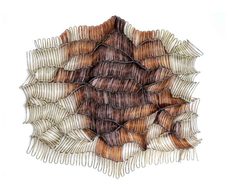  Mouvement II, bas-relief, 2019 - Crin de cheval tissé, 40x60 cm