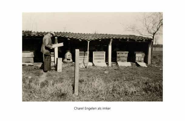 Charel Engelen als imker op zijn boerderij