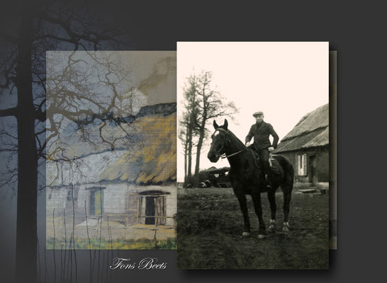 Fons Beets-op achtergrond boerderij Beets-Noels-voor 1940