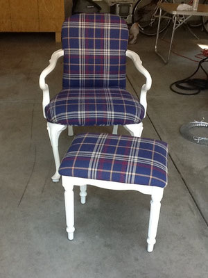 Chair and foot stool - After