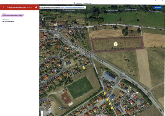Standort: Ortseingang von Euerdorf kommend (Oberhalb von HOBOS Hive I) / ca. 60 Apfelbäume