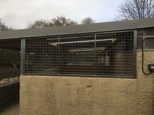 New metalwork being installed on left block