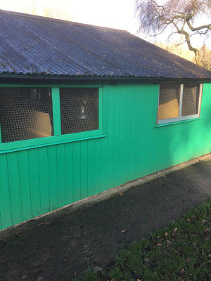 Completed side of building with new cladding and first new window installed