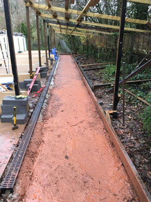 Getting the corridor ready for concrete to be laid