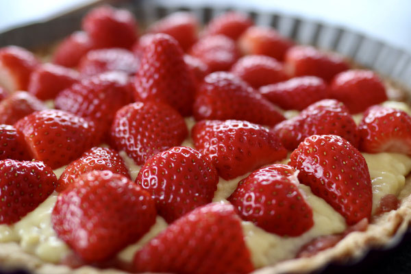 Rezept für Rhabarber Erdbeer Tarte