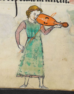 Jeune musicien, Psautier Rutland, 1260