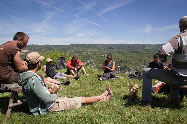 Petite pause avec vue sur la vallée du Lot, Calmont d'Olt