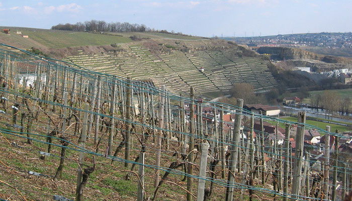 Der Steinbruch vom Felswerk oberhalb von Roßwag aus gesehen