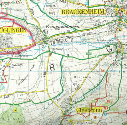 Trügerische Fahrt durch Felder. Die Karte zeigt noch nicht den Endausbau von Langwiesen auf über 50 Hektar