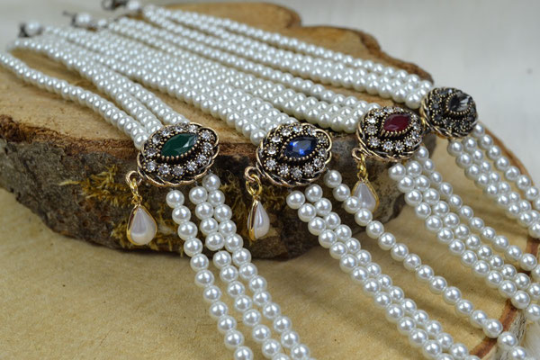 Kropfkette, Vintagelook, Perlen