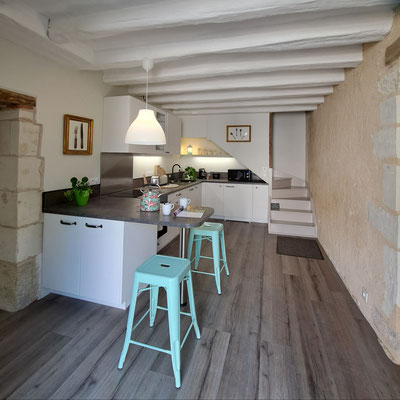 Entrée et cuisine Ruelle du Roc Gîte cosy en Touraine