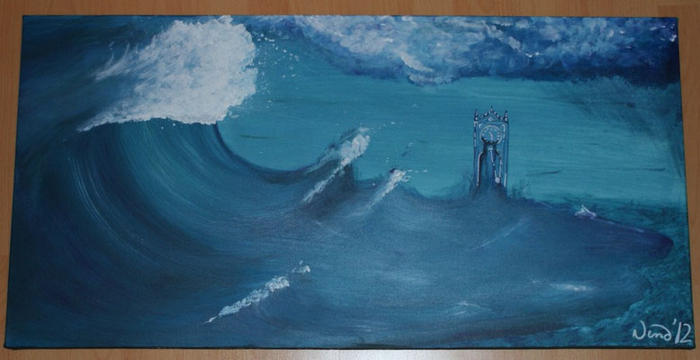 "Die Zeit läuft ab" - Acryl - LW 50x100 - 2012