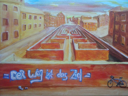 "Das Labyrinth" - Acryl - LW 40x50 - 2014