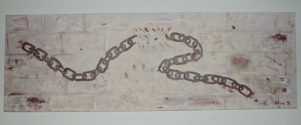"Freiheit" - Acryl, Struktur - LW 40x120 - 2011